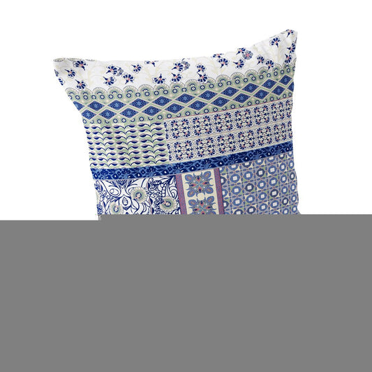 Set of Two 18" White Botanical Indoor Outdoor Throw Pillow Cover and Insert