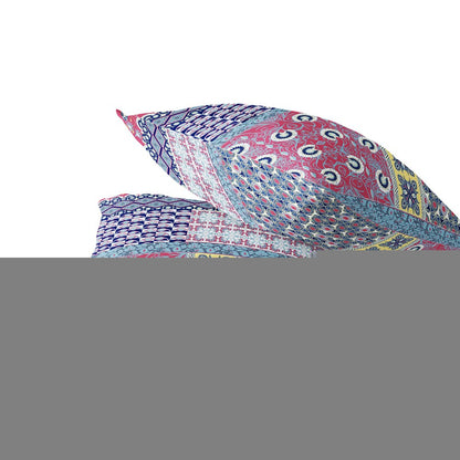 Set of Two 18" Pink Botanical Indoor Outdoor Throw Pillow Cover and Insert