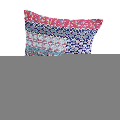 Set of Two 18" Pink Botanical Indoor Outdoor Throw Pillow Cover and Insert