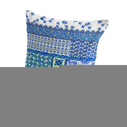 Set of Two 18" White Botanical Indoor Outdoor Throw Pillow Cover and Insert