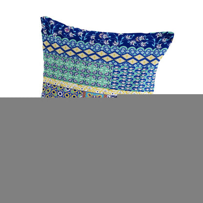 Set of Two 18" Navy Blue Botanical Indoor Outdoor Throw Pillow Cover and Insert