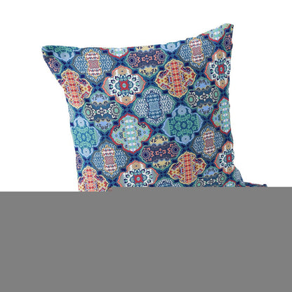 Set of Two 18" Turquoise Botanical Indoor Outdoor Throw Pillow Cover and Insert