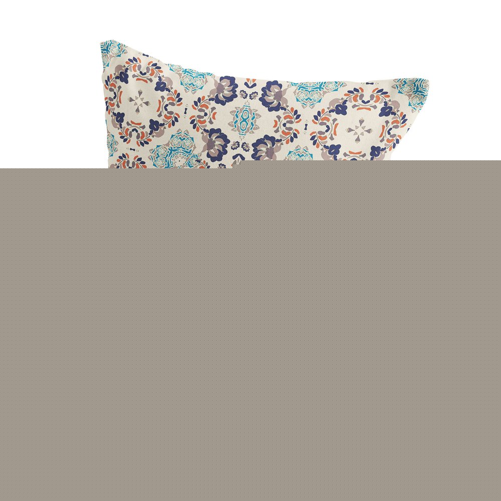Set of Two 18" Off White Botanical Indoor Outdoor Throw Pillow Cover and Insert