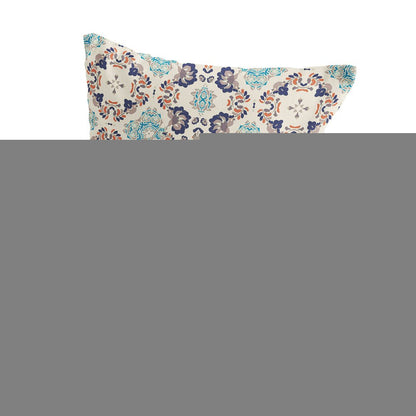 Set of Two 18" Off White Botanical Indoor Outdoor Throw Pillow Cover and Insert