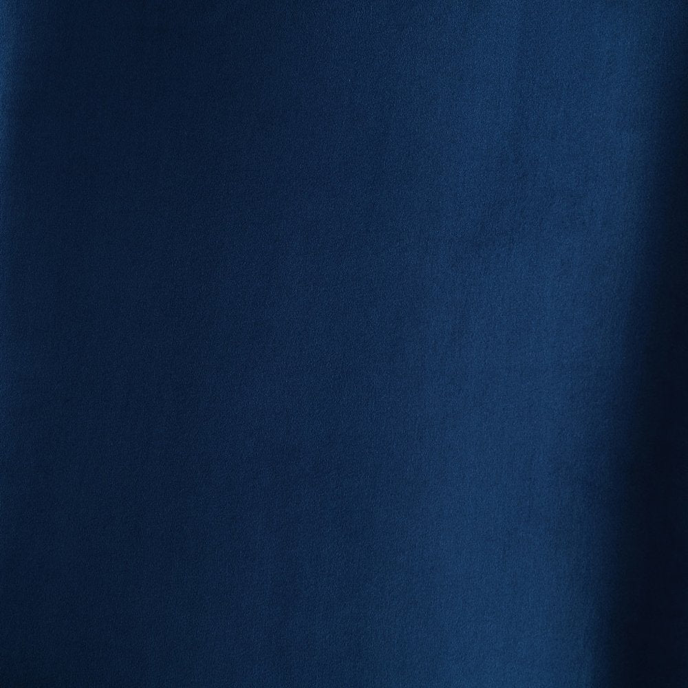 Set of Two Tufted Navy Blue and Espresso Upholstered Velvet Dining Side Chairs