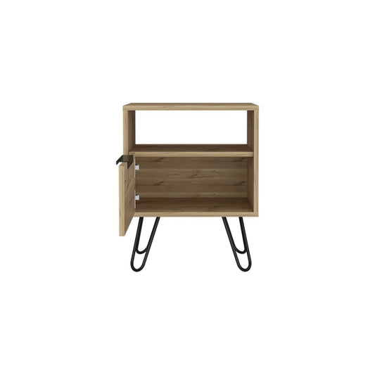 22" Beige Wood Nightstand