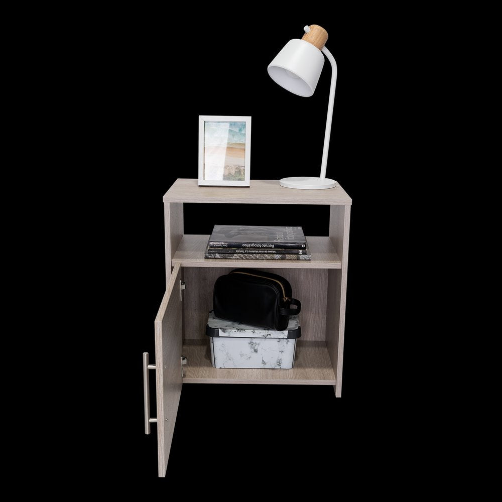 23" Gray Wood Nightstand