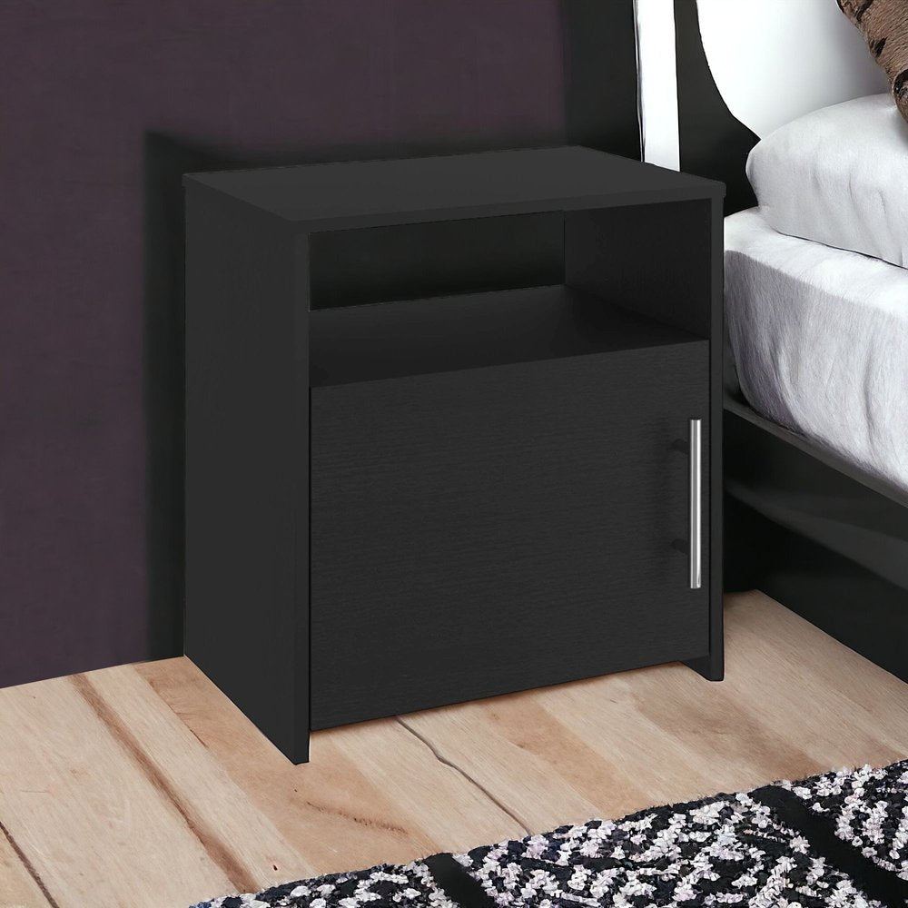 23" Black Wood Nightstand