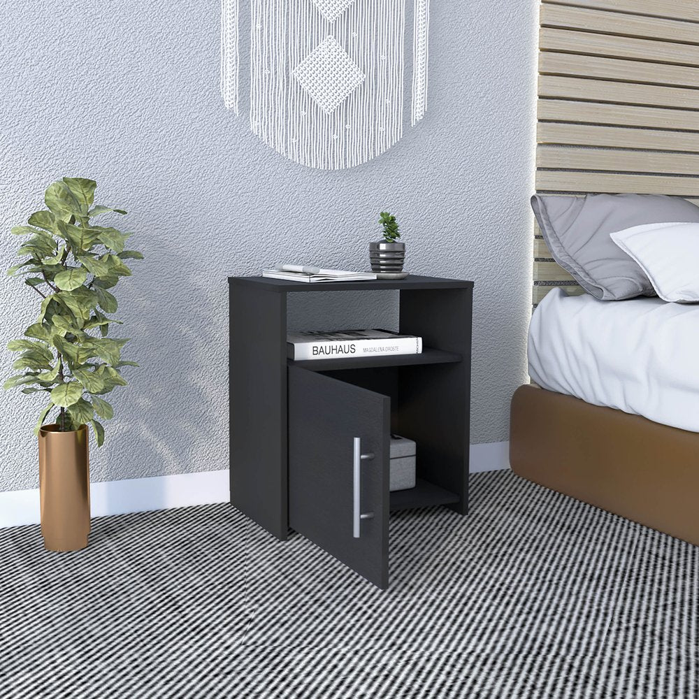 23" Black Wood Nightstand