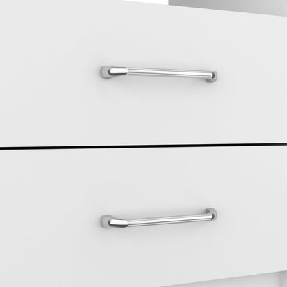 20" White Wood Two Drawer Nightstand