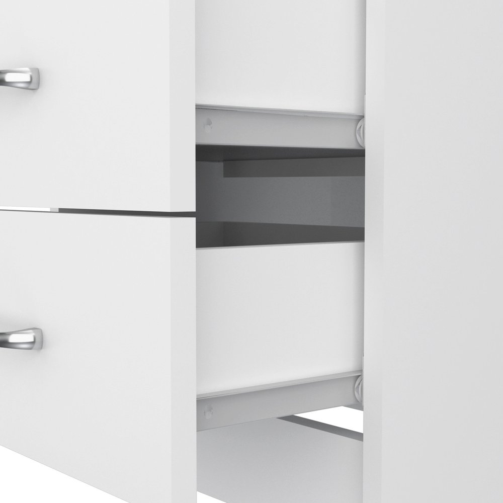 20" White Wood Two Drawer Nightstand