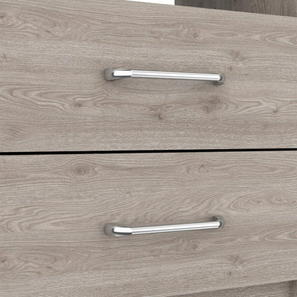 20" Gray Two Drawer Faux Wood Nightstand