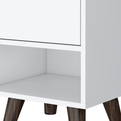 19" White Wood One Drawer Nightstand