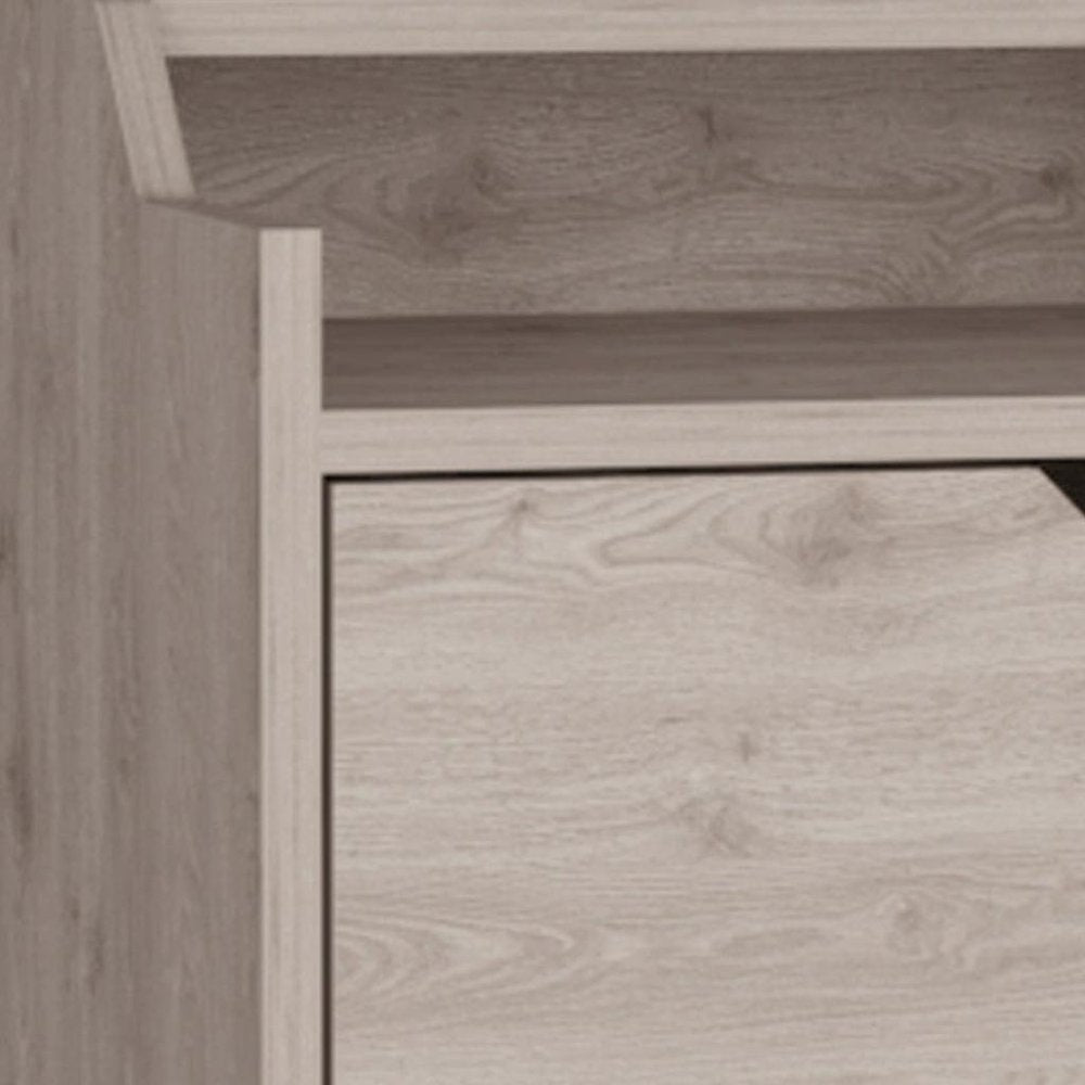 13" Gray Wood One Drawer Floating Nightstand