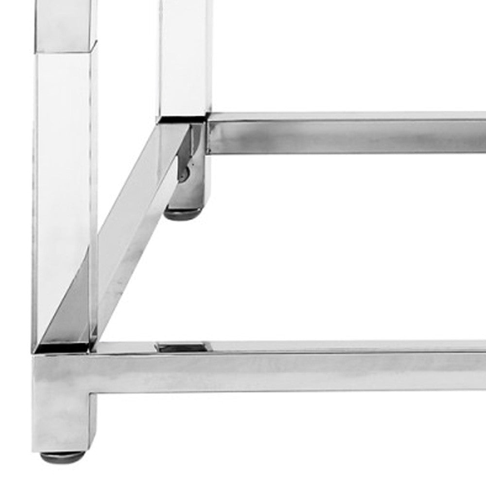 47" Black Gold And Clear Wood Acrylic And Steel Coffee Table
