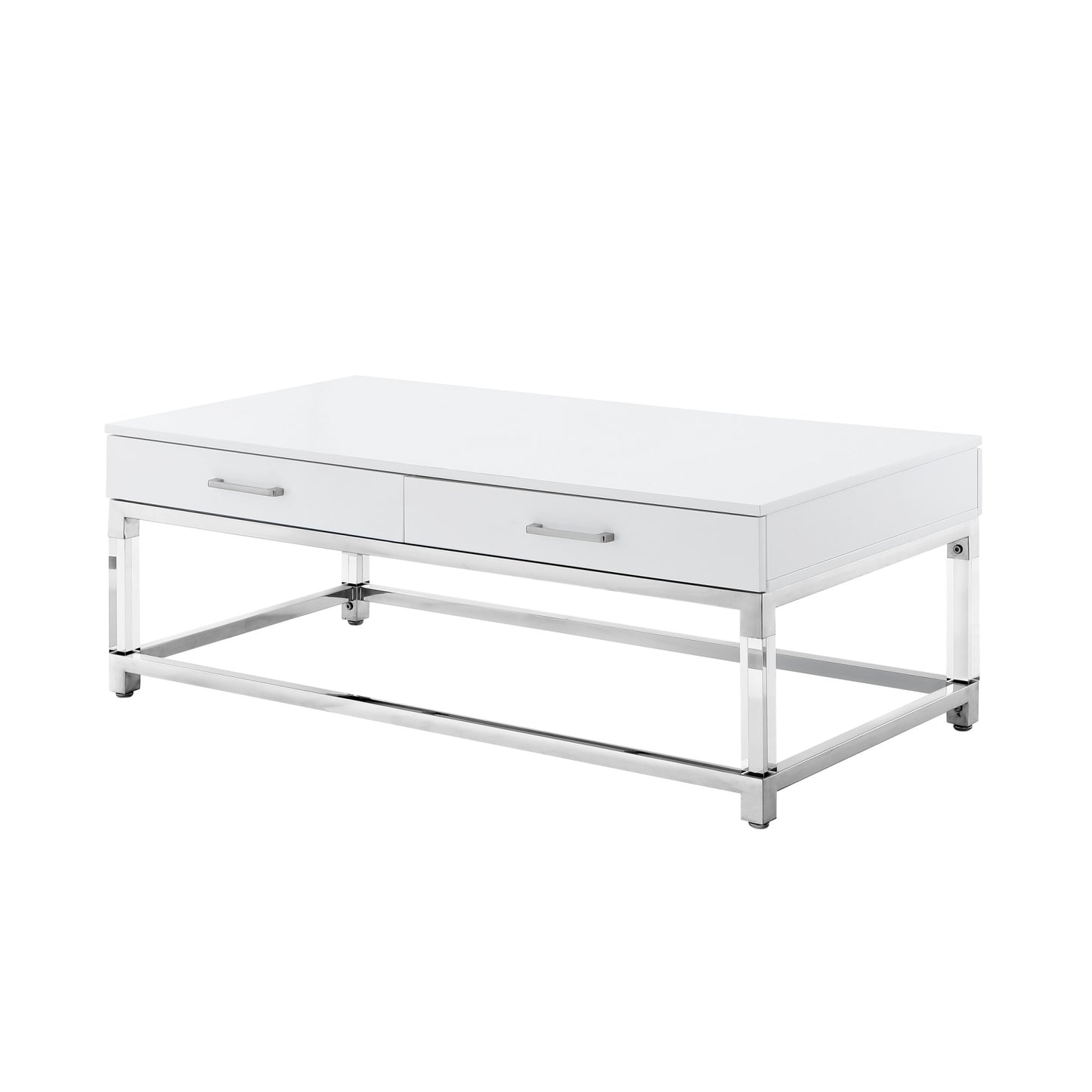 47" Black Gold And Clear Wood Acrylic And Steel Coffee Table