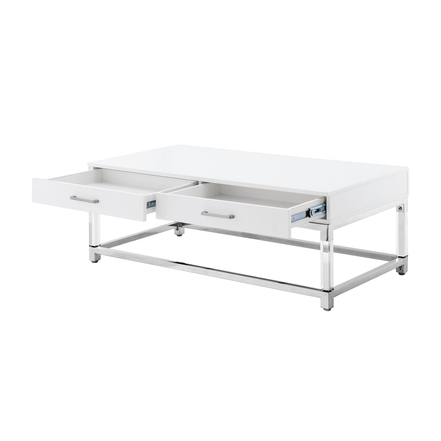 47" Black Gold And Clear Wood Acrylic And Steel Coffee Table