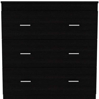 32" Black Wood Three Drawer Dresser