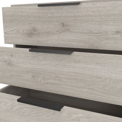 28" Light Gray Wood Three Drawer Dresser