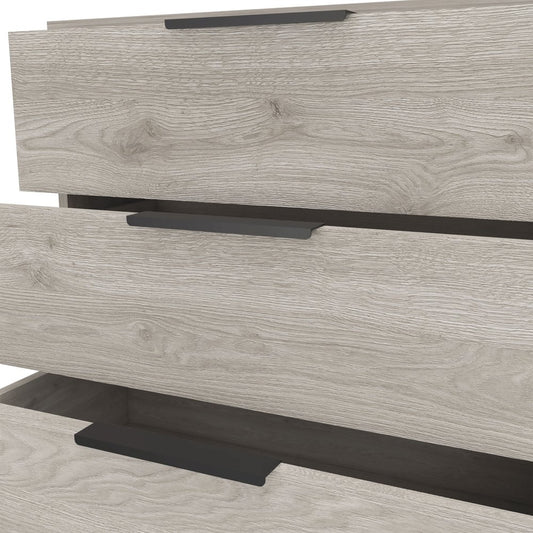 28" Light Gray Wood Three Drawer Dresser