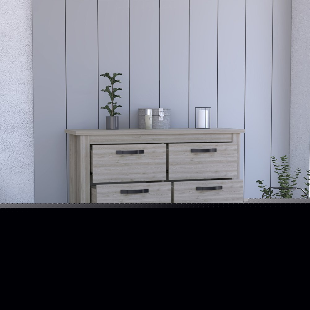 47" Light Gray Six Drawer Double Dresser