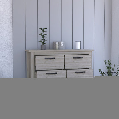 47" Light Gray Six Drawer Double Dresser