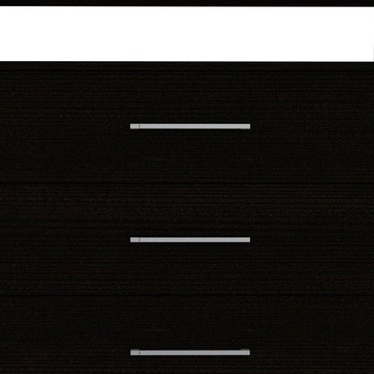 31" Black Four Drawer Dresser With Open Shelf