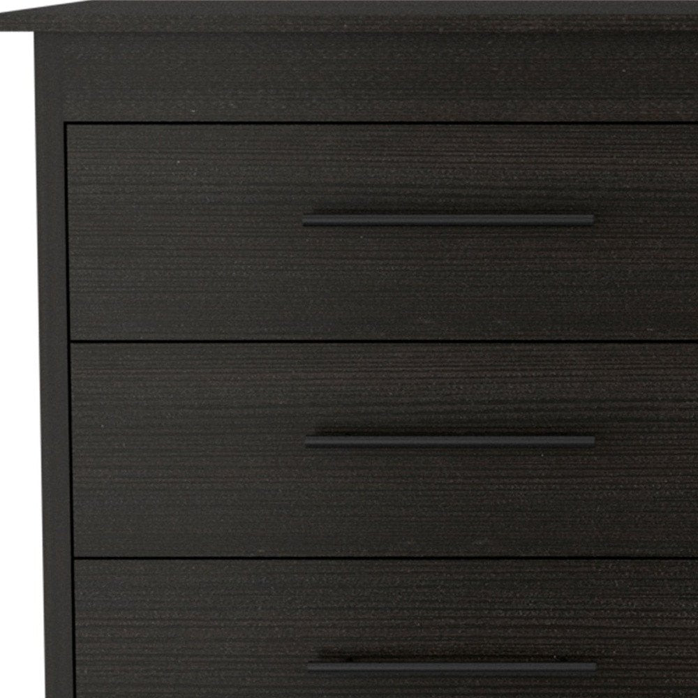 59" Black Six Drawer Double Dresser