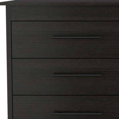 59" Black Six Drawer Double Dresser