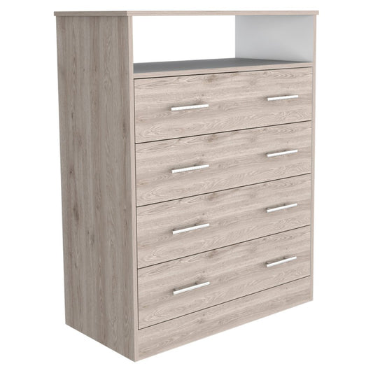33" Light Gray Wood Four Drawer Dresser