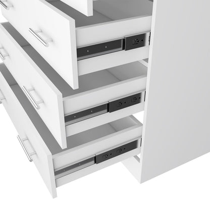 33" White Wood Four Drawer Dresser