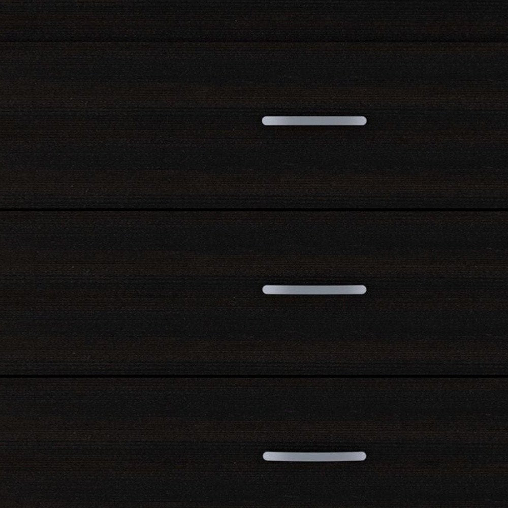 32" Black Wood Three Drawer Dresser