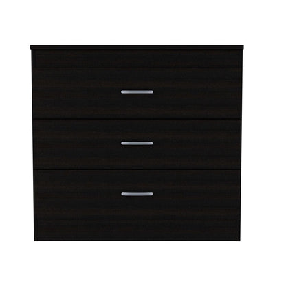 32" Black Wood Three Drawer Dresser