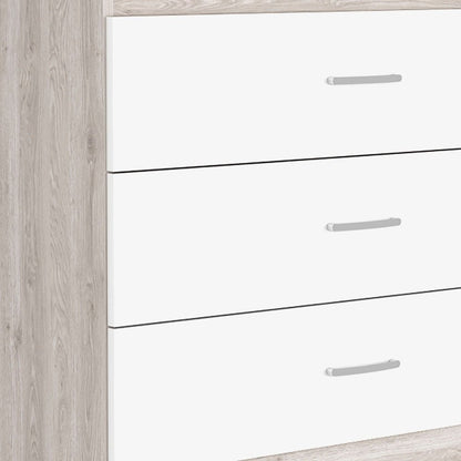 32" White and Gray Three Drawer Dresser