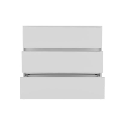 34" White Three Drawer Dresser