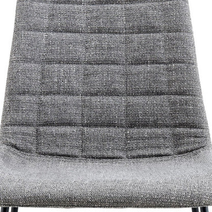 Set of Two Gray And Black Upholstered Fabric Dining Side Chairs