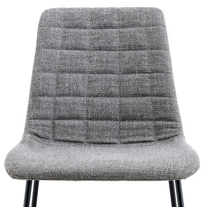 Set of Two Gray And Black Upholstered Fabric Dining Side Chairs