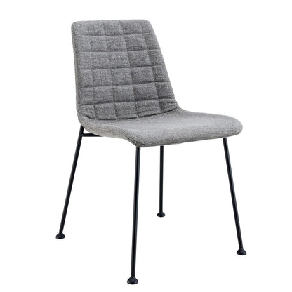 Set of Two Gray And Black Upholstered Fabric Dining Side Chairs