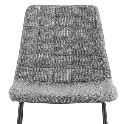 Set of Two 26" Light Gray and Black Fabric and Steel Low Back Counter Height Bar Chairs