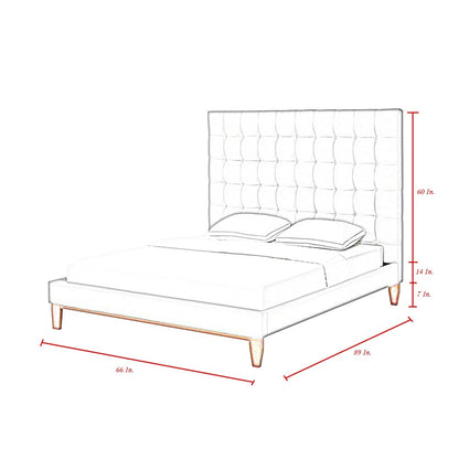 Gray Solid Wood King Tufted Upholstered Velvet Bed