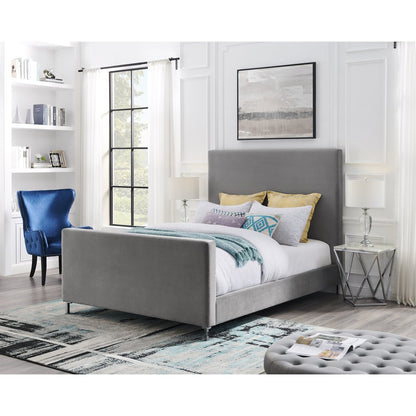 Hunter Green Solid Wood Queen Upholstered Velvet Bed