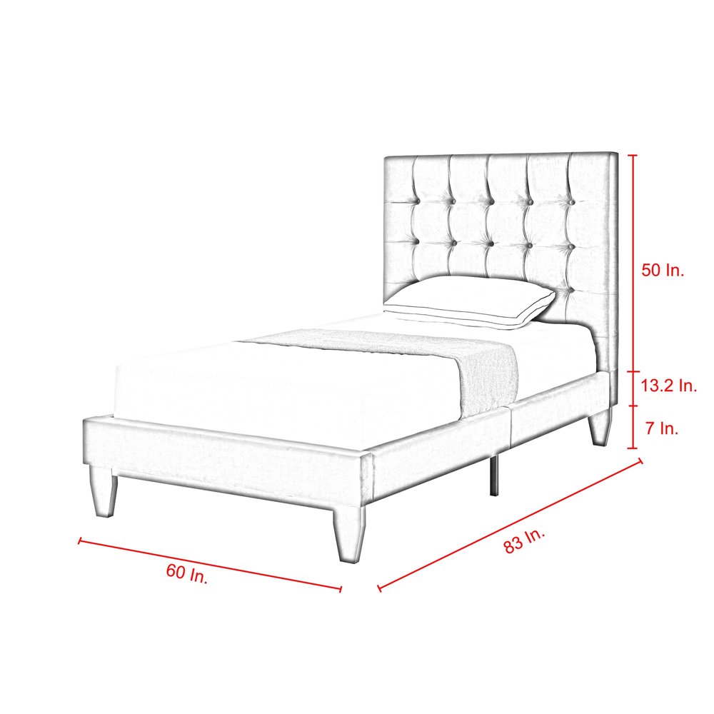 Gray Solid Wood King Tufted Upholstered Velvet Bed