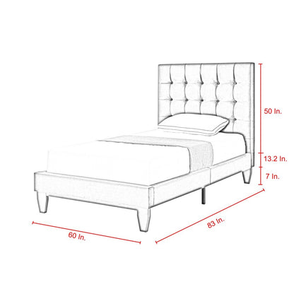 Gray Solid Wood King Tufted Upholstered Velvet Bed