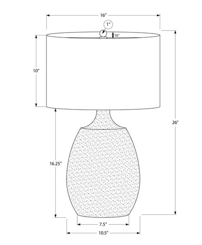 26" Cream Gourd Table Lamp With Cream Drum Shade