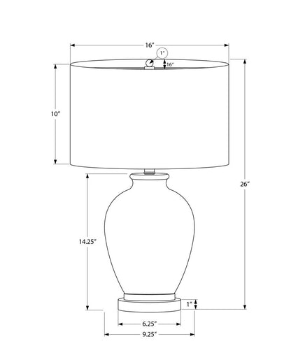 26" Gold and Ivory Ceramic Urn Table Lamp With Cream Drum Shade