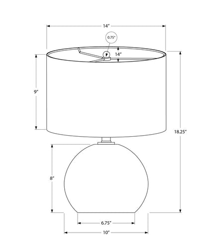 18" Cream Ceramic Round Table Lamp With Cream Drum Shade