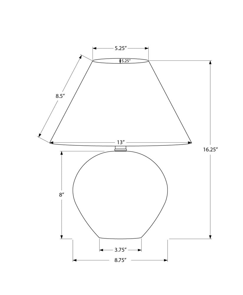 16" Cream Ceramic Round Table Lamp With Cream Empire Shade