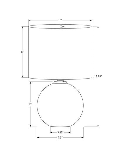 16" Cream Ceramic Round Table Lamp With Cream Drum Shade