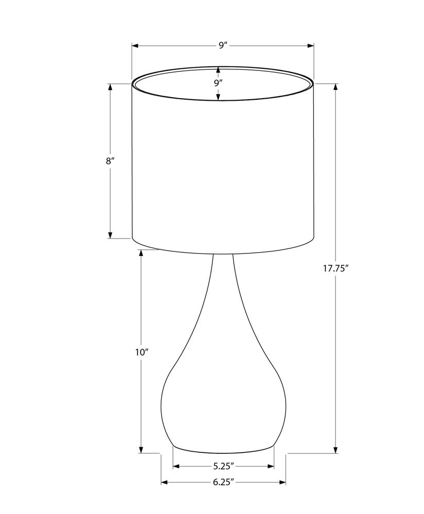 Set of Two 18" Black Metal Round Table Lamps With Ivory Drum Shade