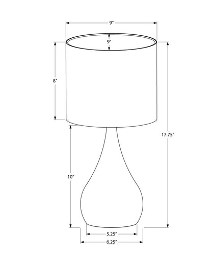 Set of Two 18" Black Metal Round Table Lamps With Ivory Drum Shade